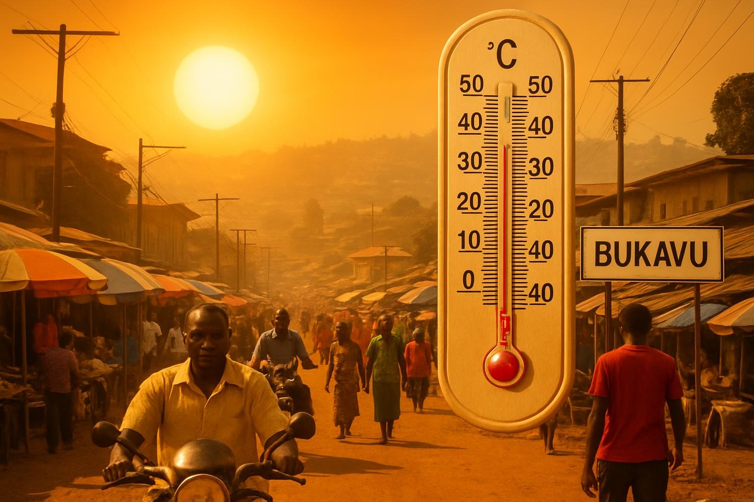 Météo actuelle : 37°C à Kinshasa, 27°C à Uvira, 26°C à Bukavu