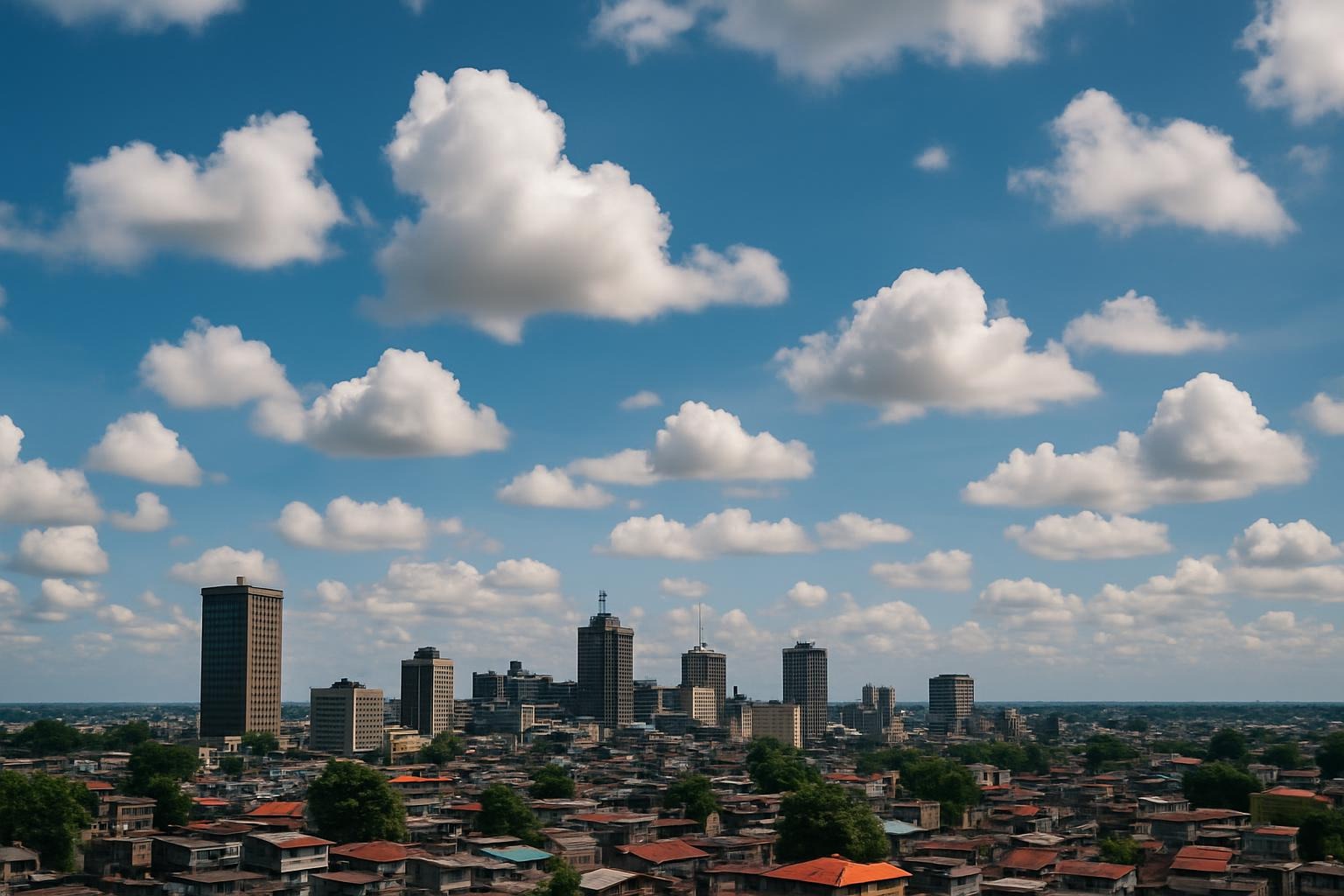 Météo actuelle : Ciel partiellement nuageux à Kinshasa !
