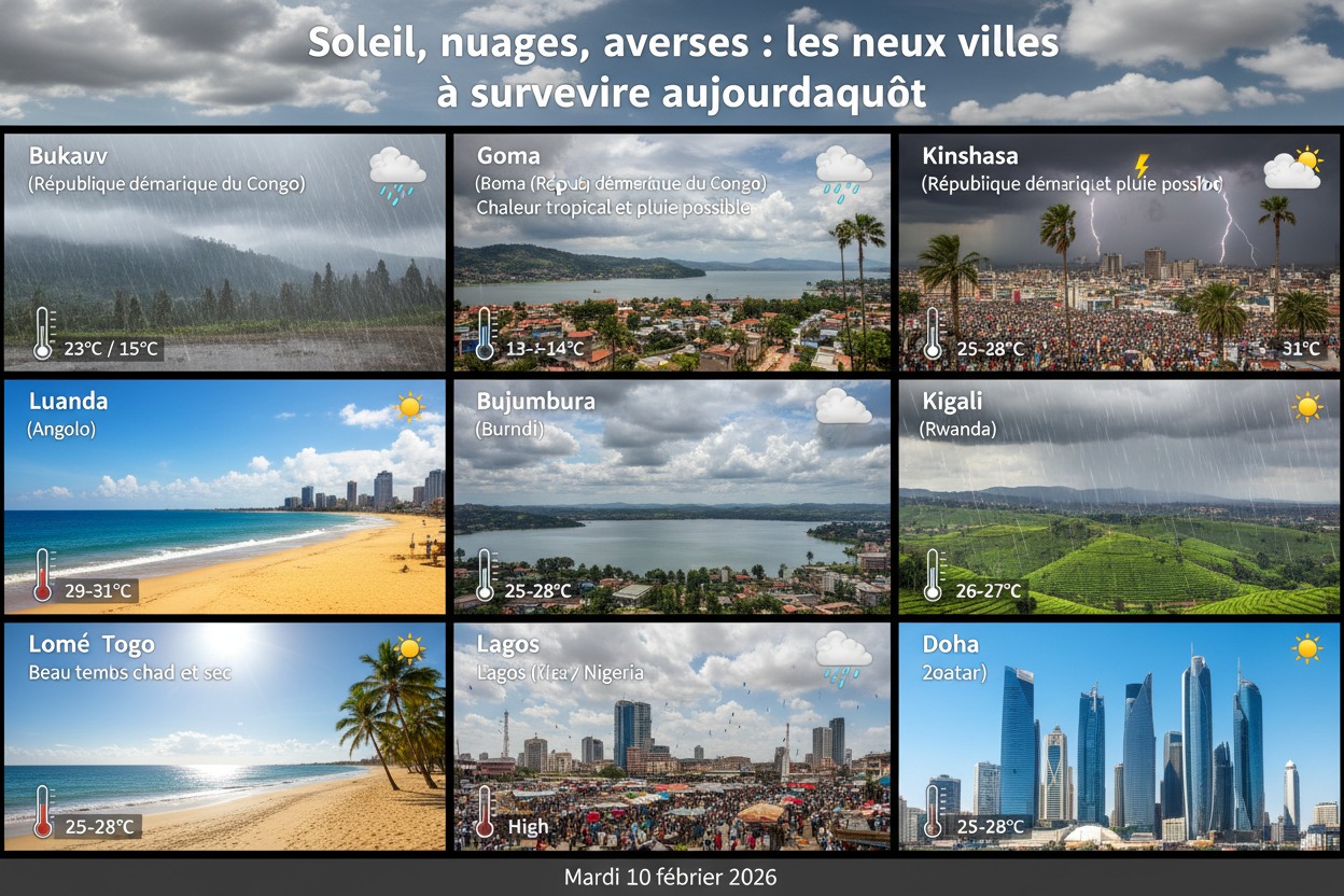 Soleil, Nuages, averses : Les neuf villes à surveiller aujoud&rsquo;hui