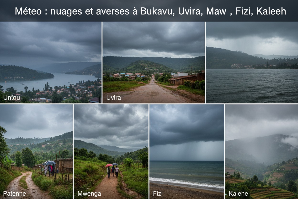 Météo : nuages et averses à Bukavu, Uvira, Mwenga, Fizi, Kalehe