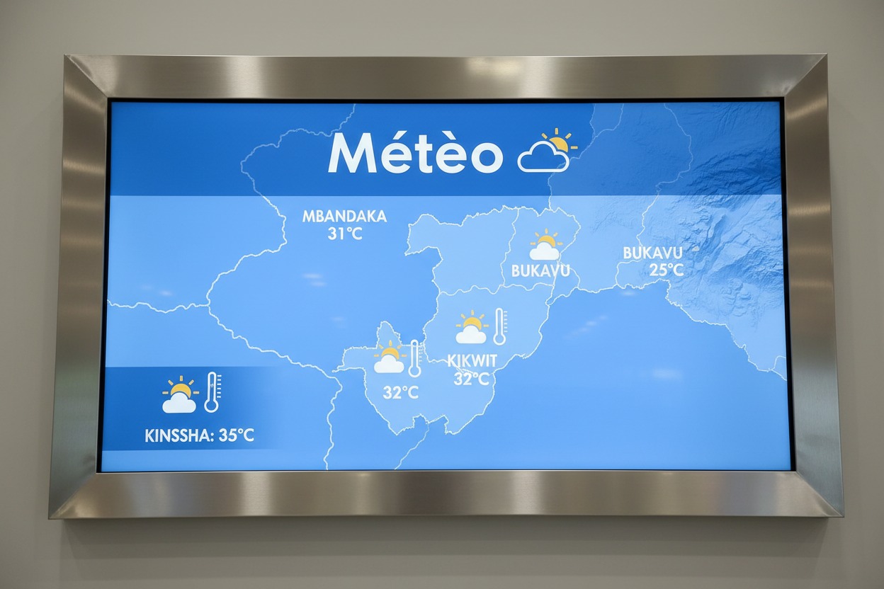 Météo : 35°C à Kinshasa, 32°C à Kikwit, 31°C à Mbandaka, 25°C à Bukavu