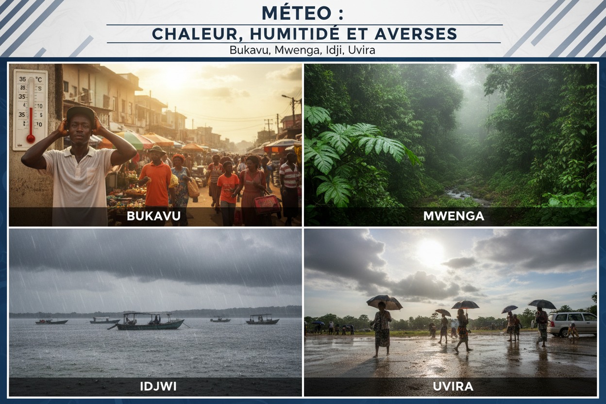 Météo : chaleur, humidité et averses à Bukavu, Mwenga, Idjwi, Uvira
