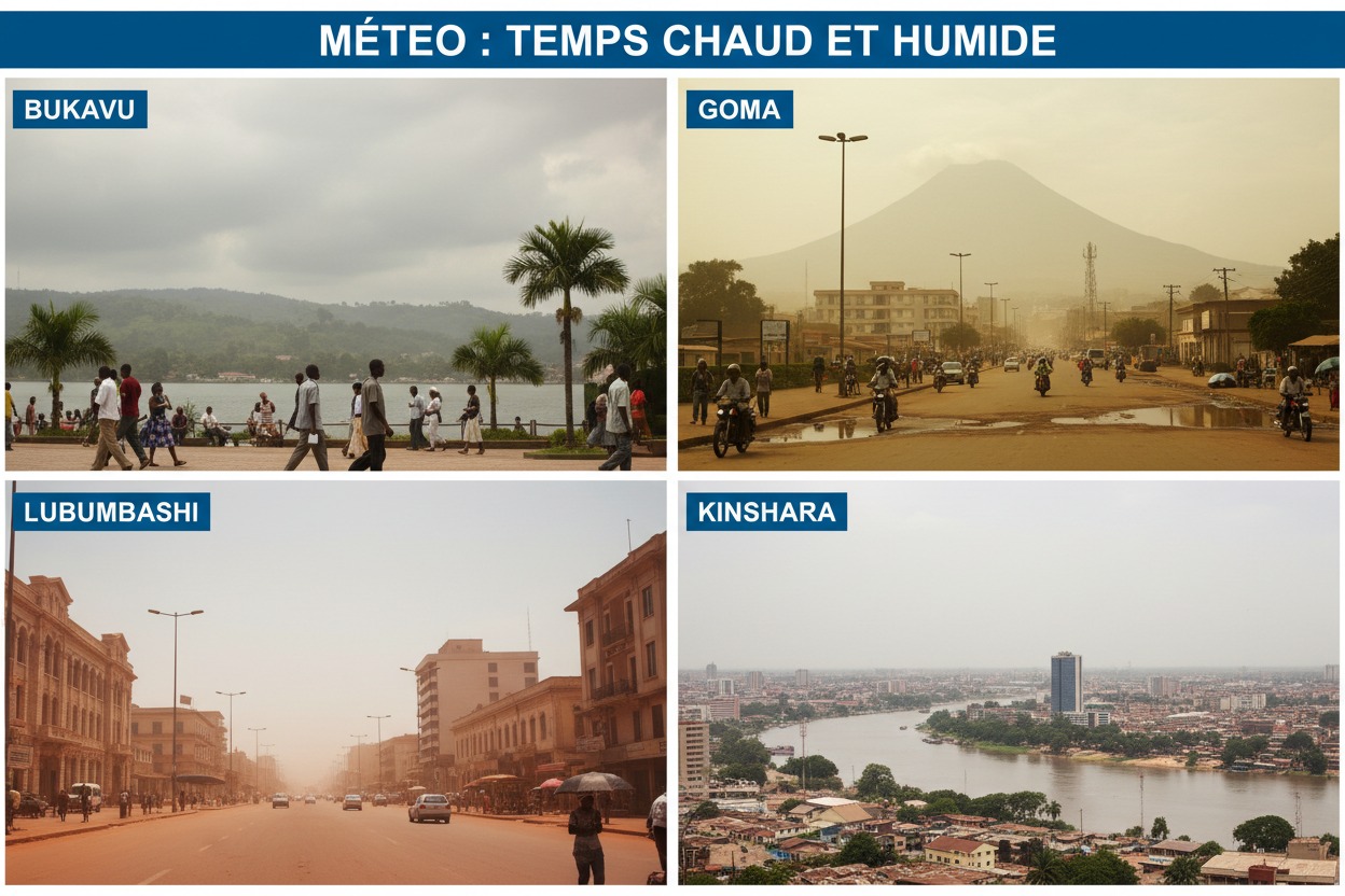 Météo : Temps chaud et humide à Bukavu, Goma, Lubumbashi, Kinshasa
