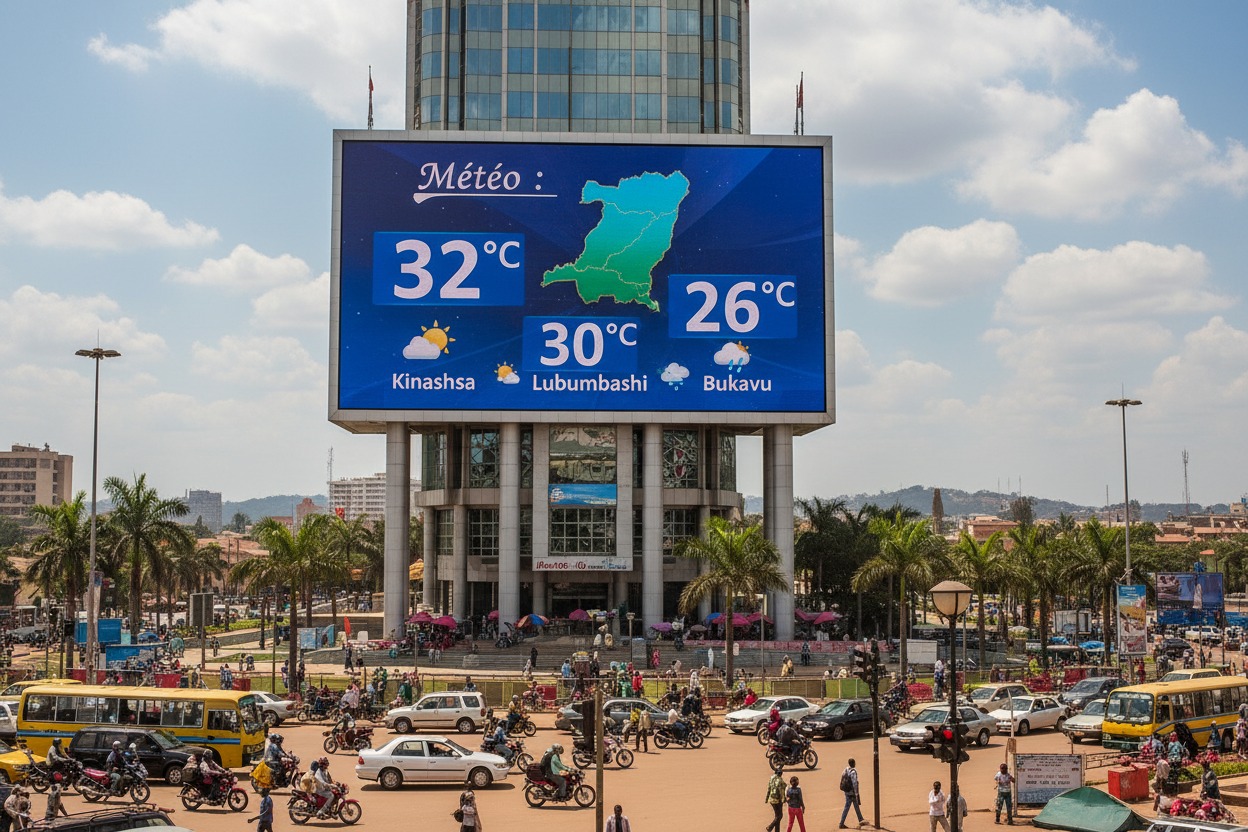 Météo : 32°C à Kinshasa, 30°C à Lubumbashi, 26°C à Bukavu