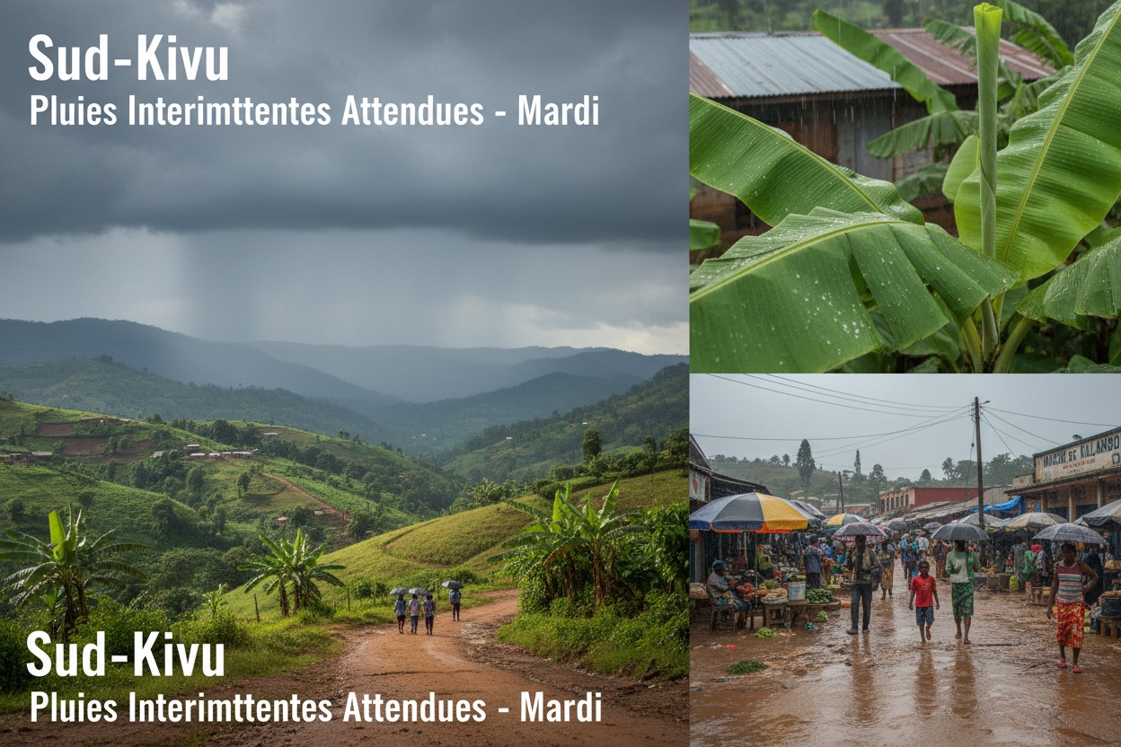 Sud-Kivu : des pluies intermittentes attendues ce mardi