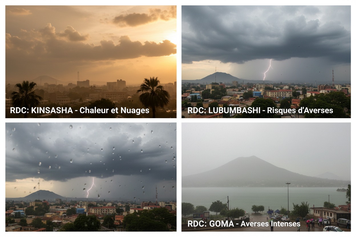 RDC : chaleur, nuages et risques d’averses dans plusieurs villes